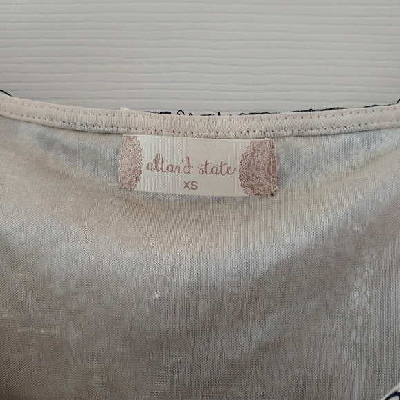 Altar'd State Lace Overlay A-Line Mini Dress Navy Blue Champagne XS - Picture 4 of 8